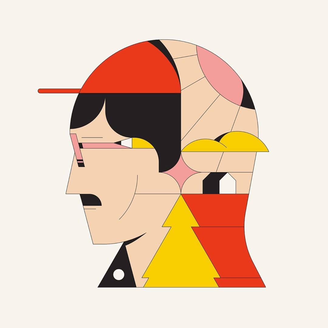 rostro geometrico de Calvin sprague