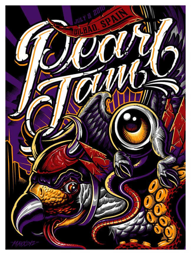 Cartel de pearl jam para proxima gira