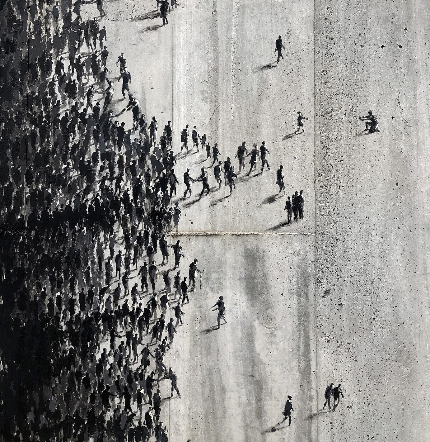 distanciamiento social mural pejac