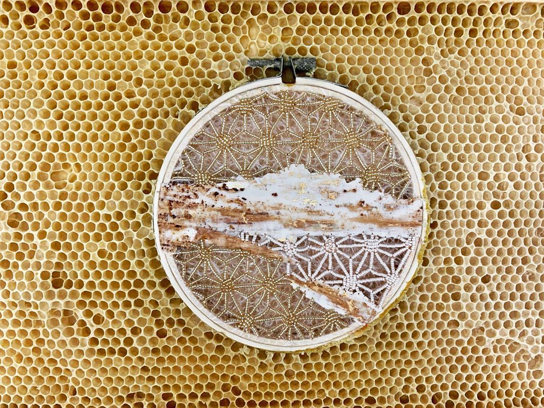 gold and cream encaustica ava roth