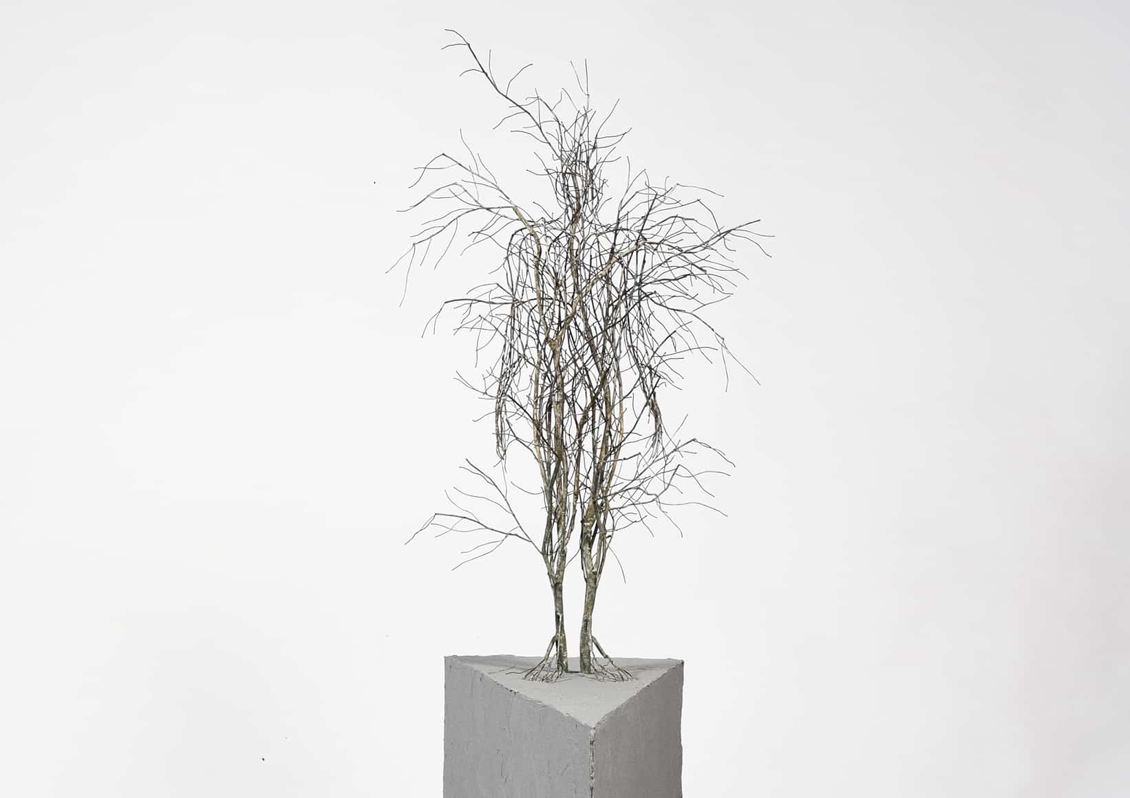 raices de acero inoxidable sun hyuk kim escultura