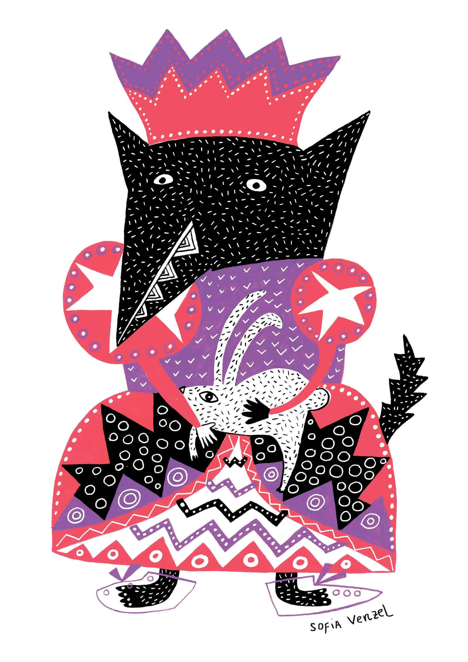 wolf cat de sofia venzel ilustracion