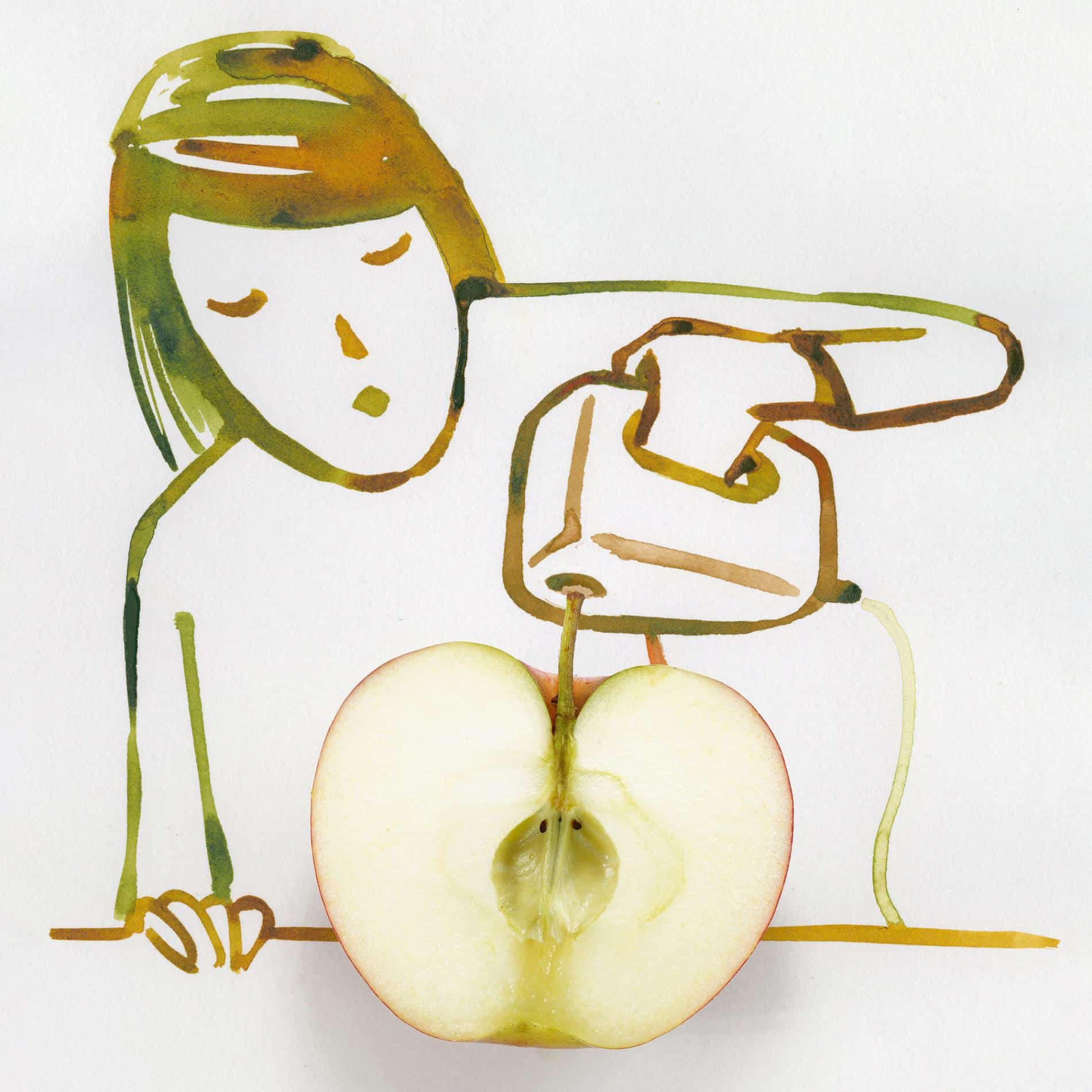 mujer manzana sunday sketches chritoph niemann