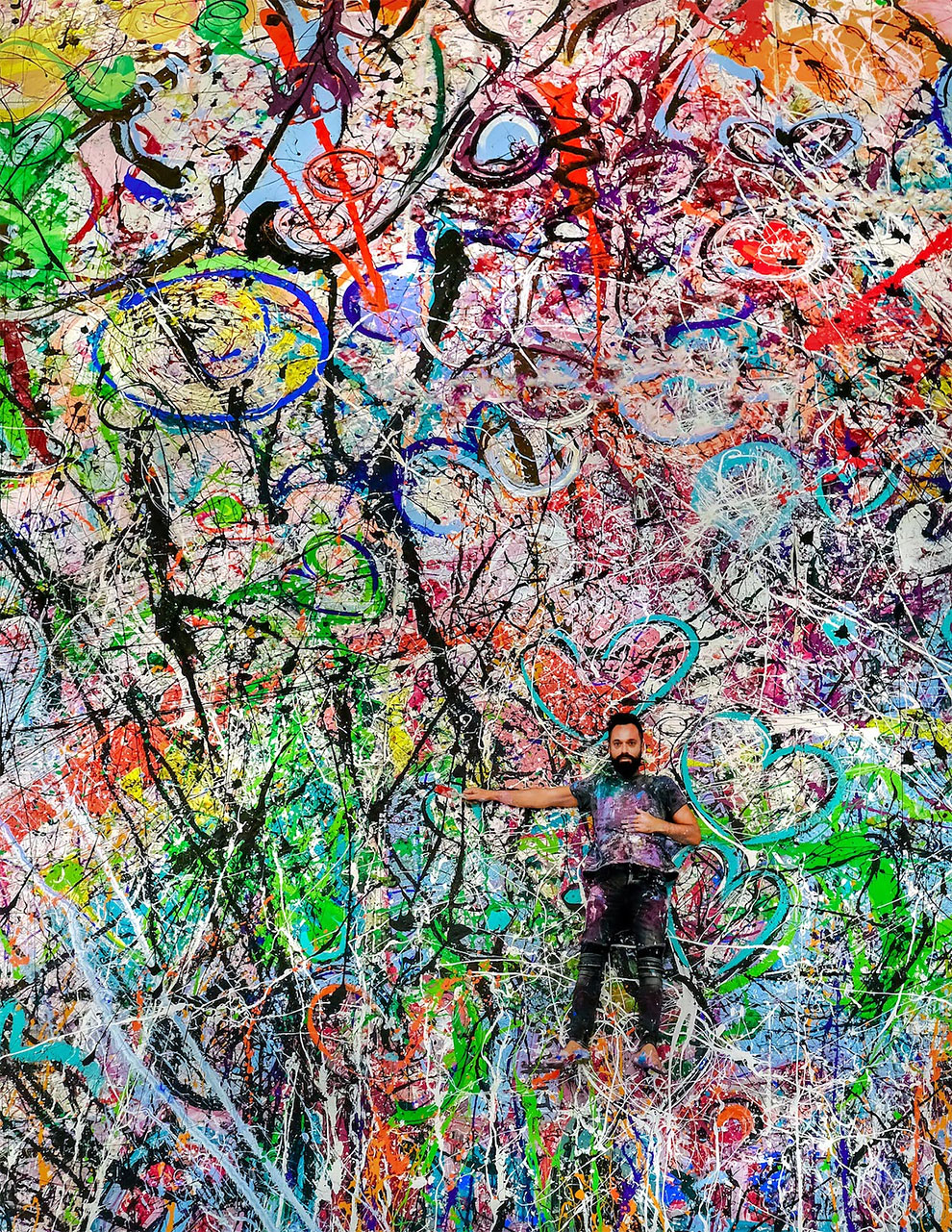 sachi jafari artista cuadroc gigante humanidad