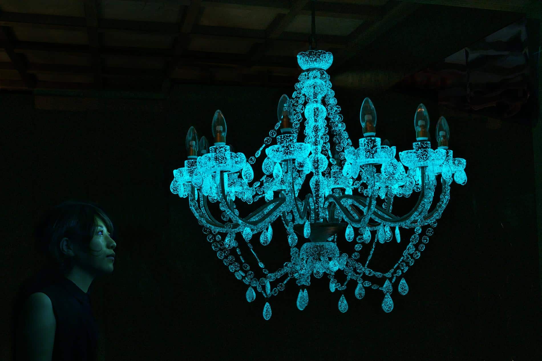 RUI SASAKI ESCULTURA VODRIO FOSFORESCENTE LAMPARA