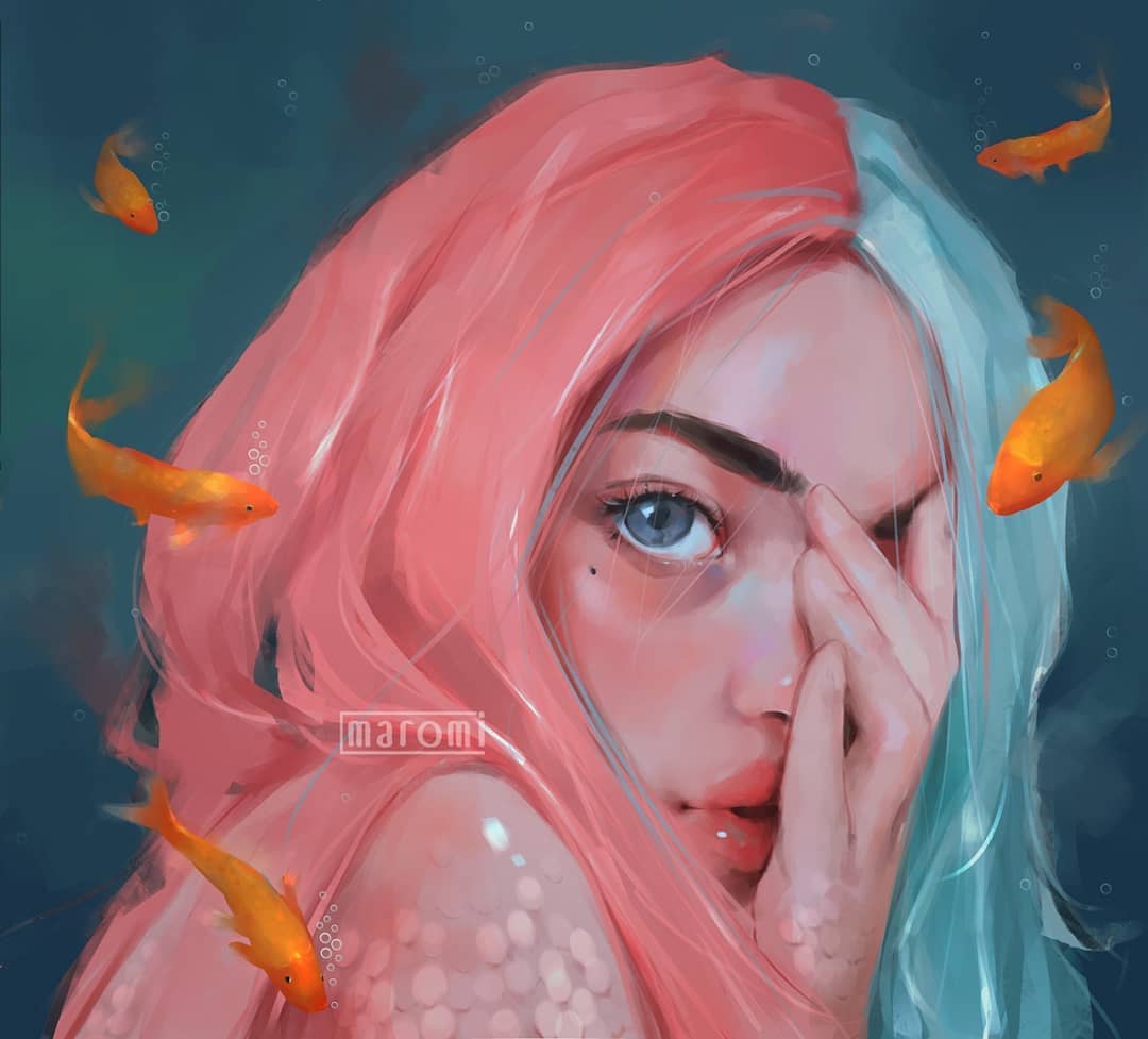 maromi saga ilustracion digital peces