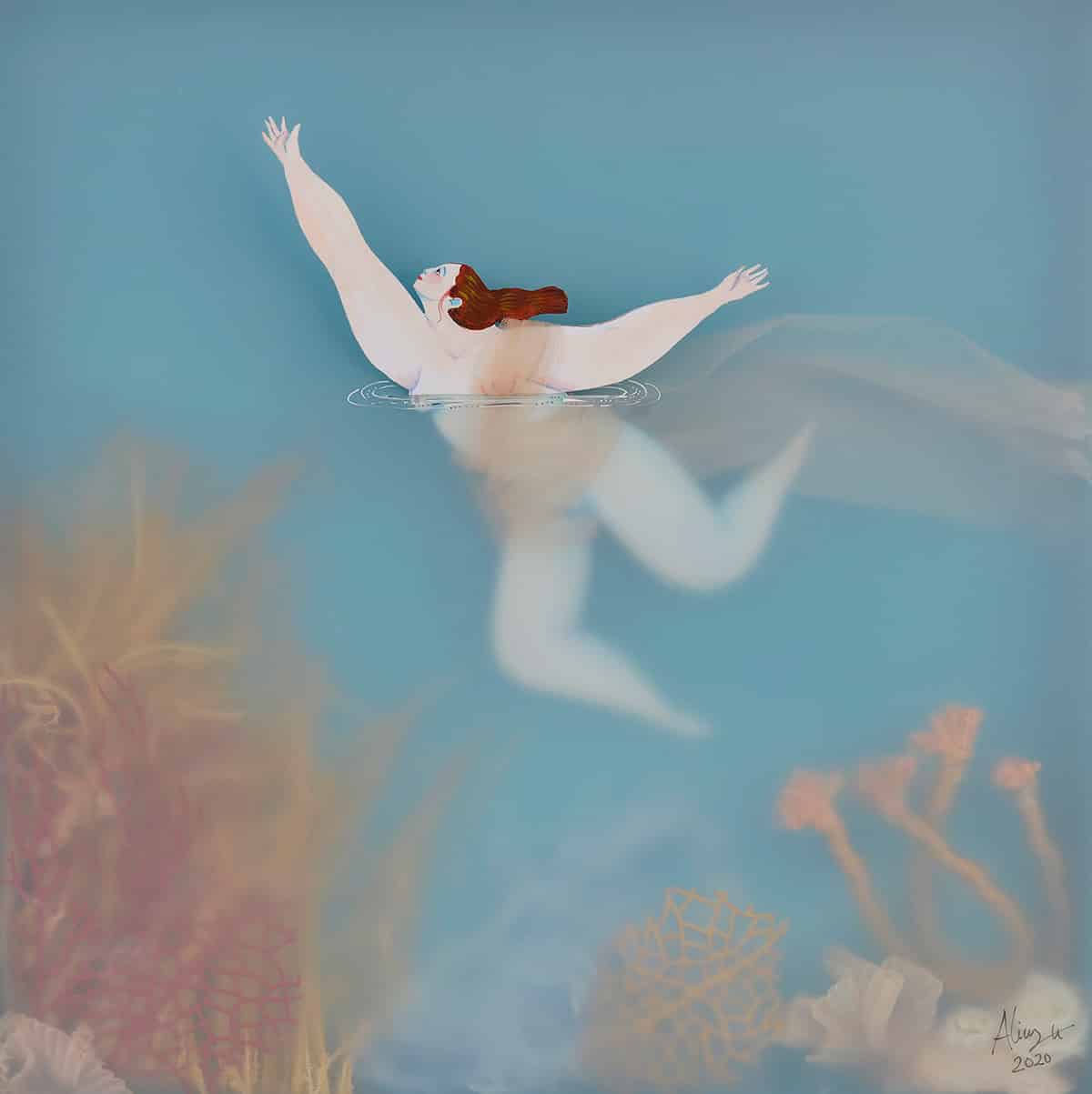 sonia alins mar en calma obra mujeres en agua faith