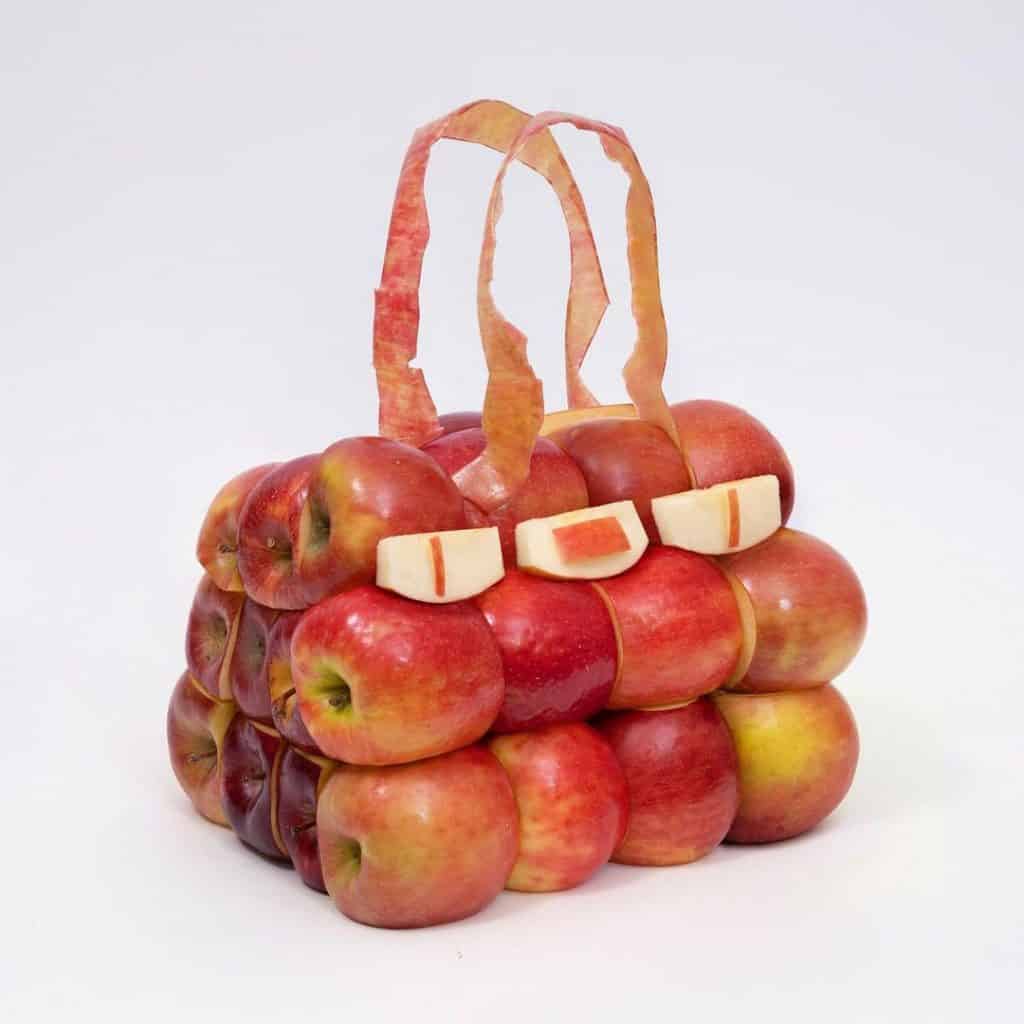 bolso hermes ben denzer hecho con manzanas