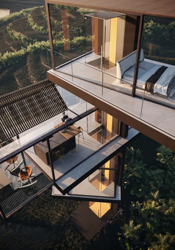 adriano design casa de cristal arrozal cama