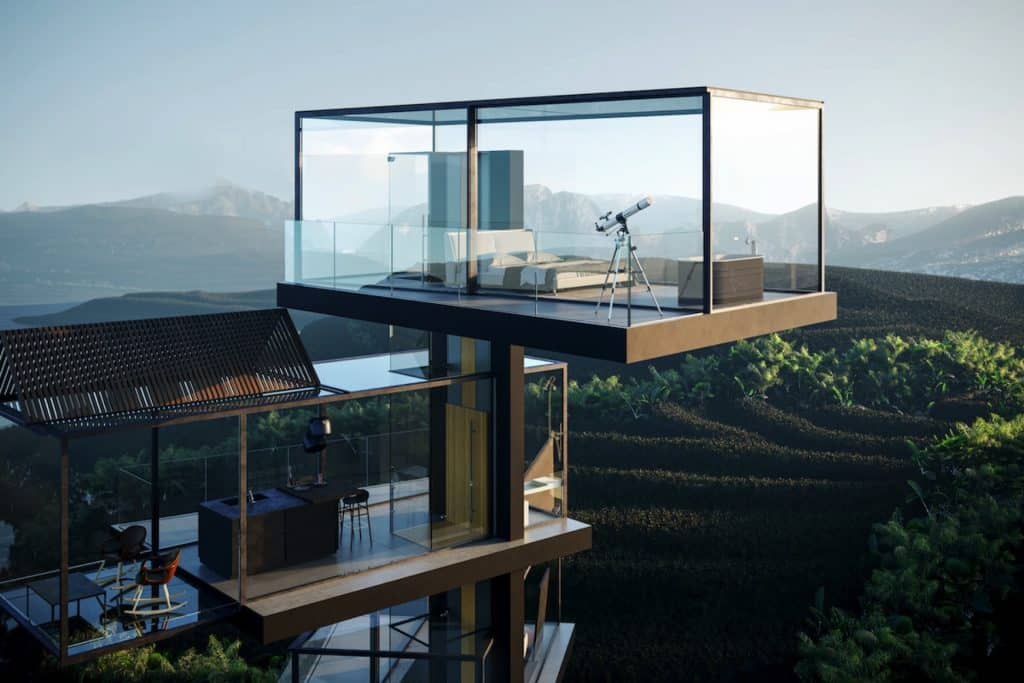 adriano design casa de cristal arrozal proyecto