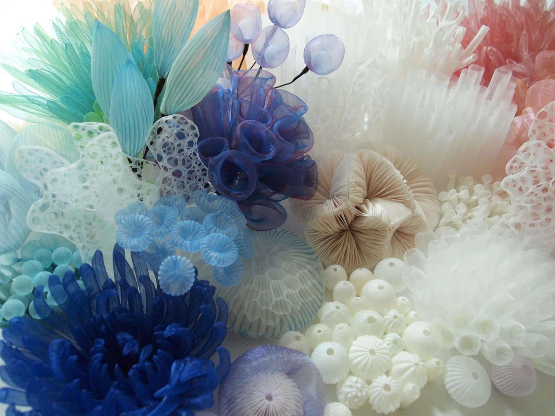kusumoto textiles traslucidos mar