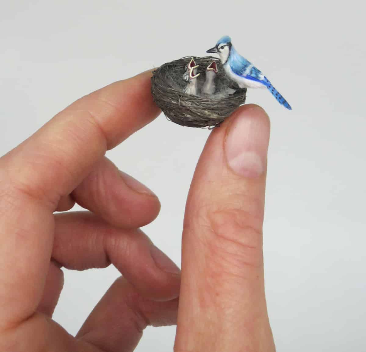 miniaturas fanni sandor pajaros azules