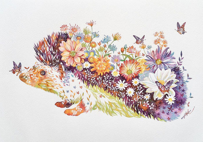 takeda floral puerco espin 2