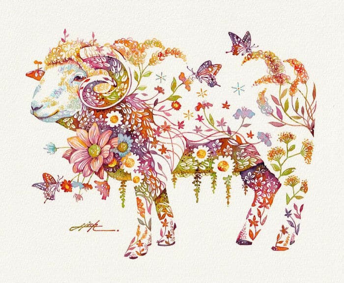 takeda floral puerco obeja