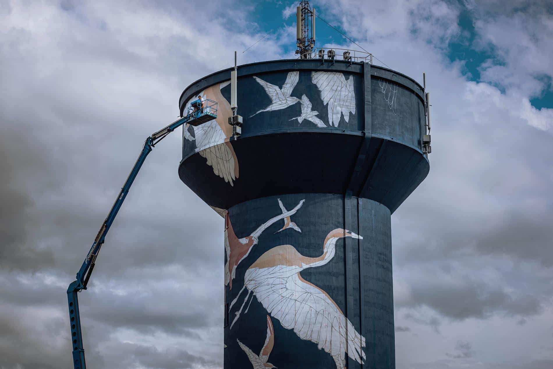 taquen AVES MURAL STREET ART BIG