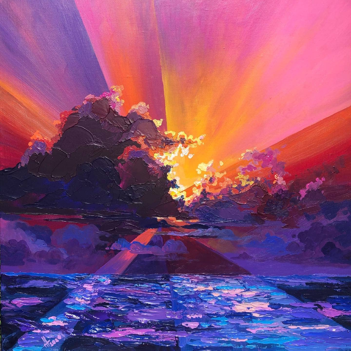 trusova impresionismo grafico atardecer