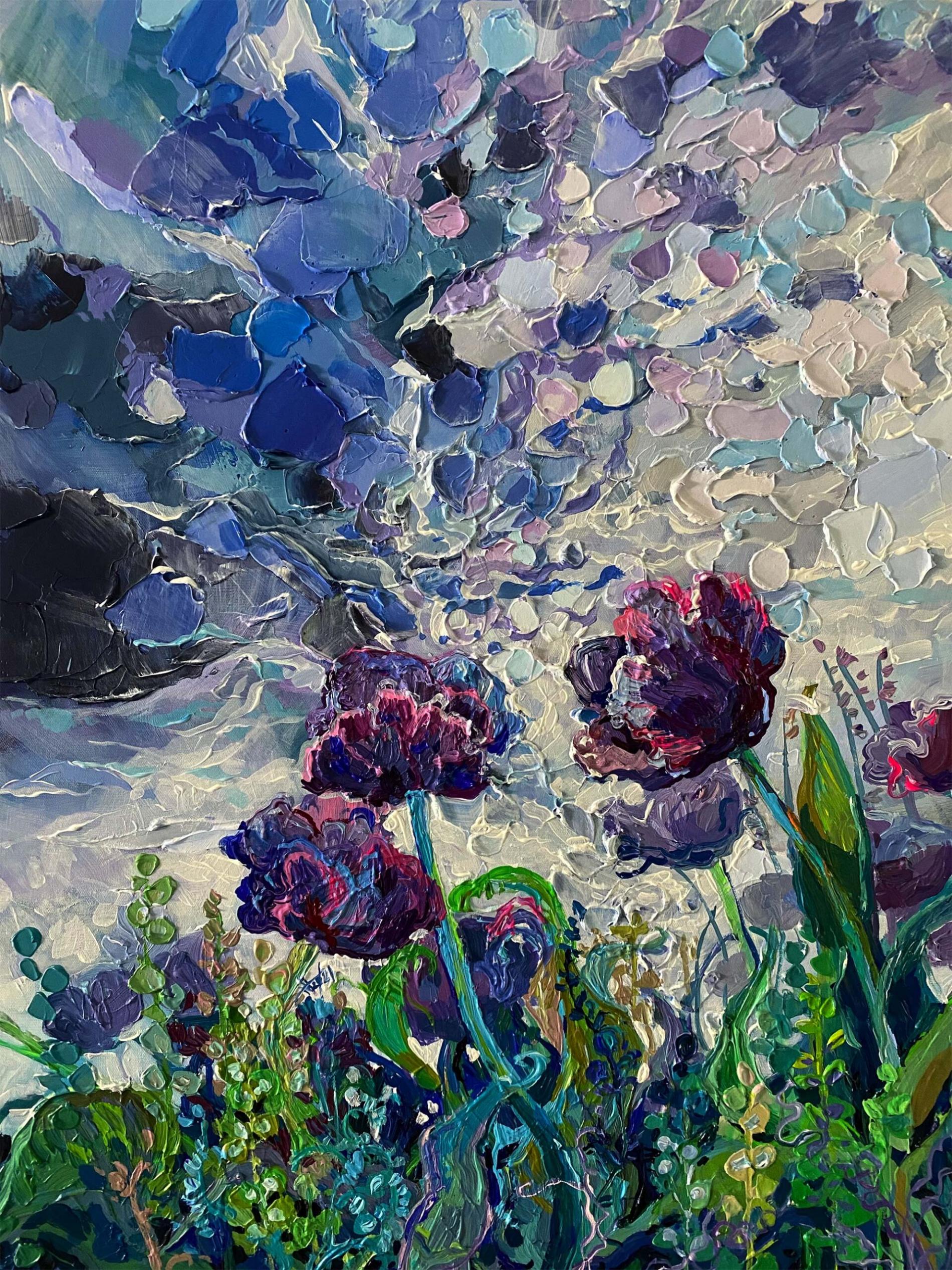 trusova impresionismo grafico flores