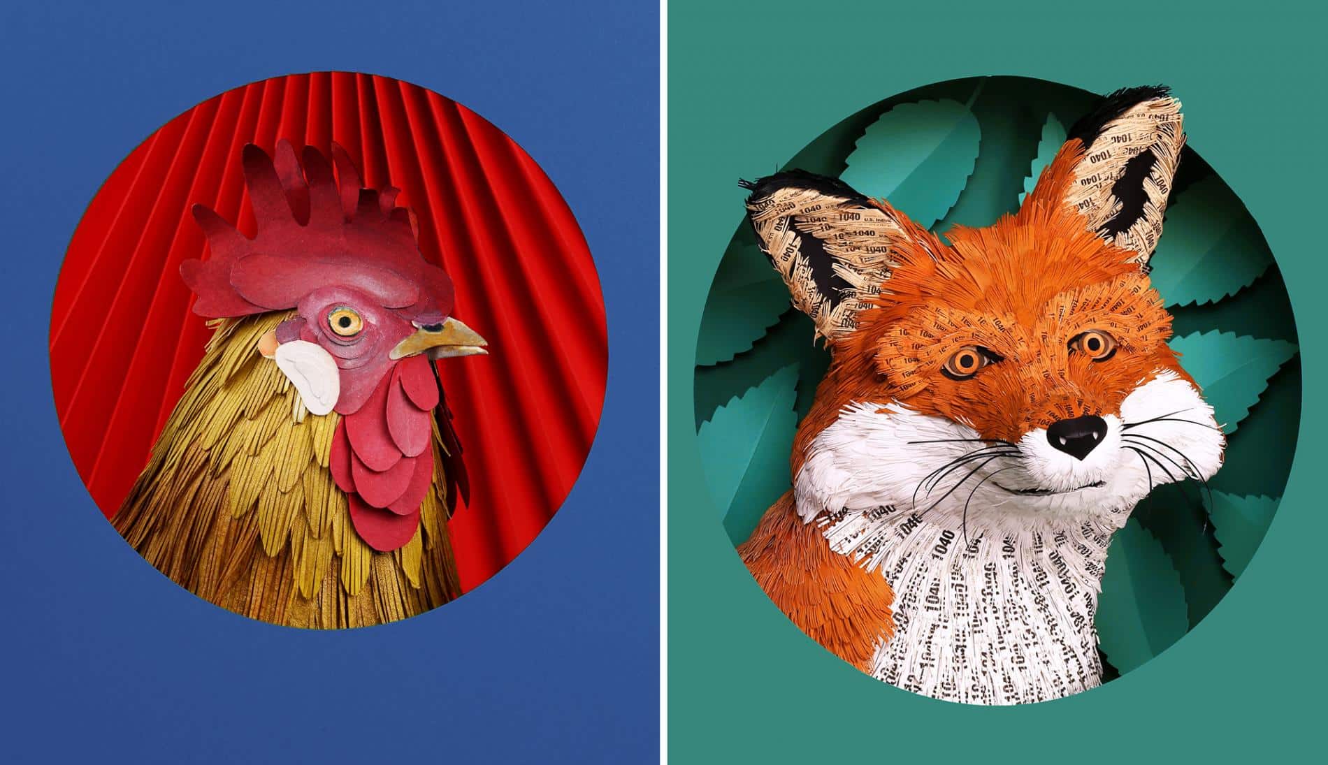 Diana beltran herrera escultura de papel animales