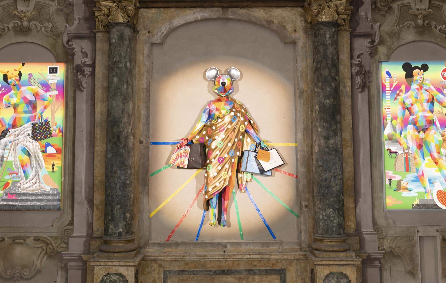 okuda san miguel y siu metaverso renacenrtosta exposicion en magma gallery italia spot de luz