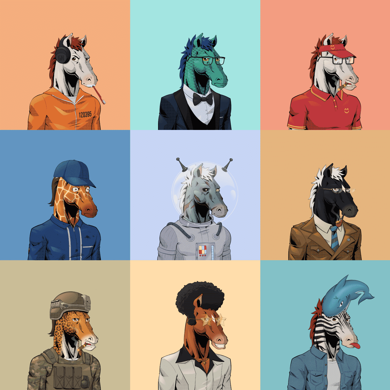 The GentleHorsemen Set nfts de leandro cruzes