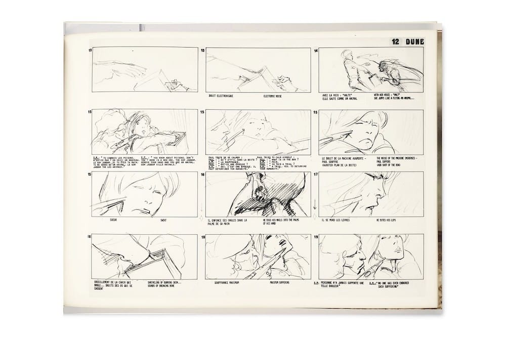 storyboard de dune por jodorowsky cuadro a cuadro