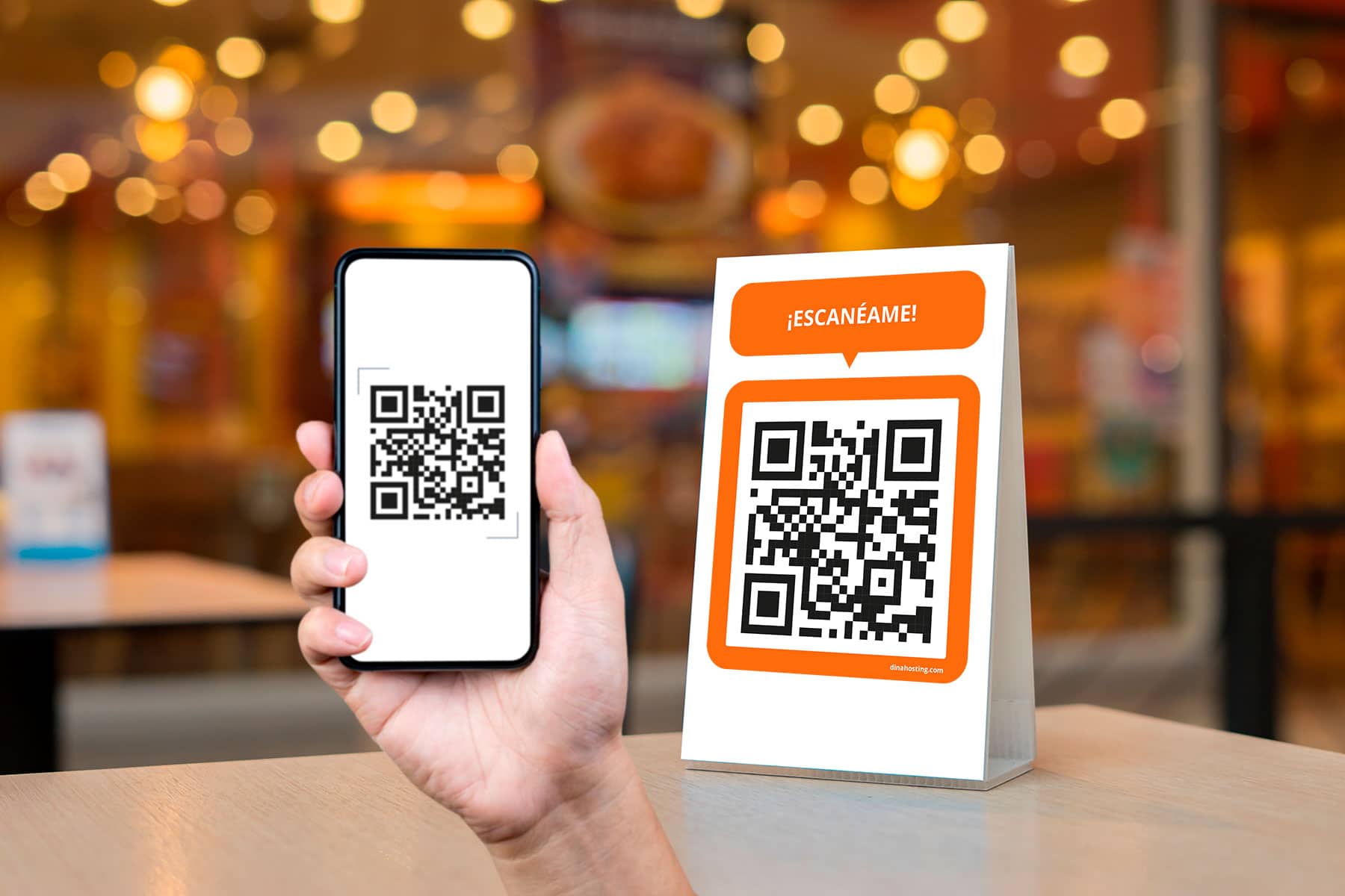 Ejemplo de código QR en restauracion