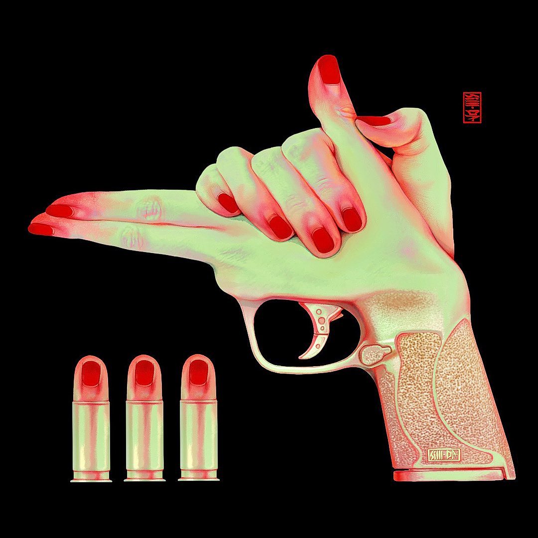 arma mano con balas de dedos siilda