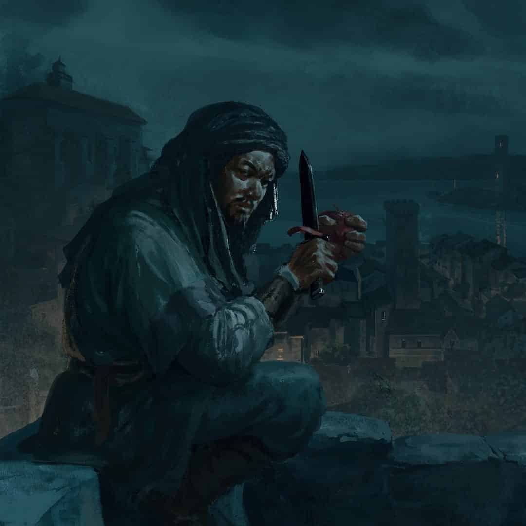 ilustracion fantastica de marc simonetti cuchillo hombre