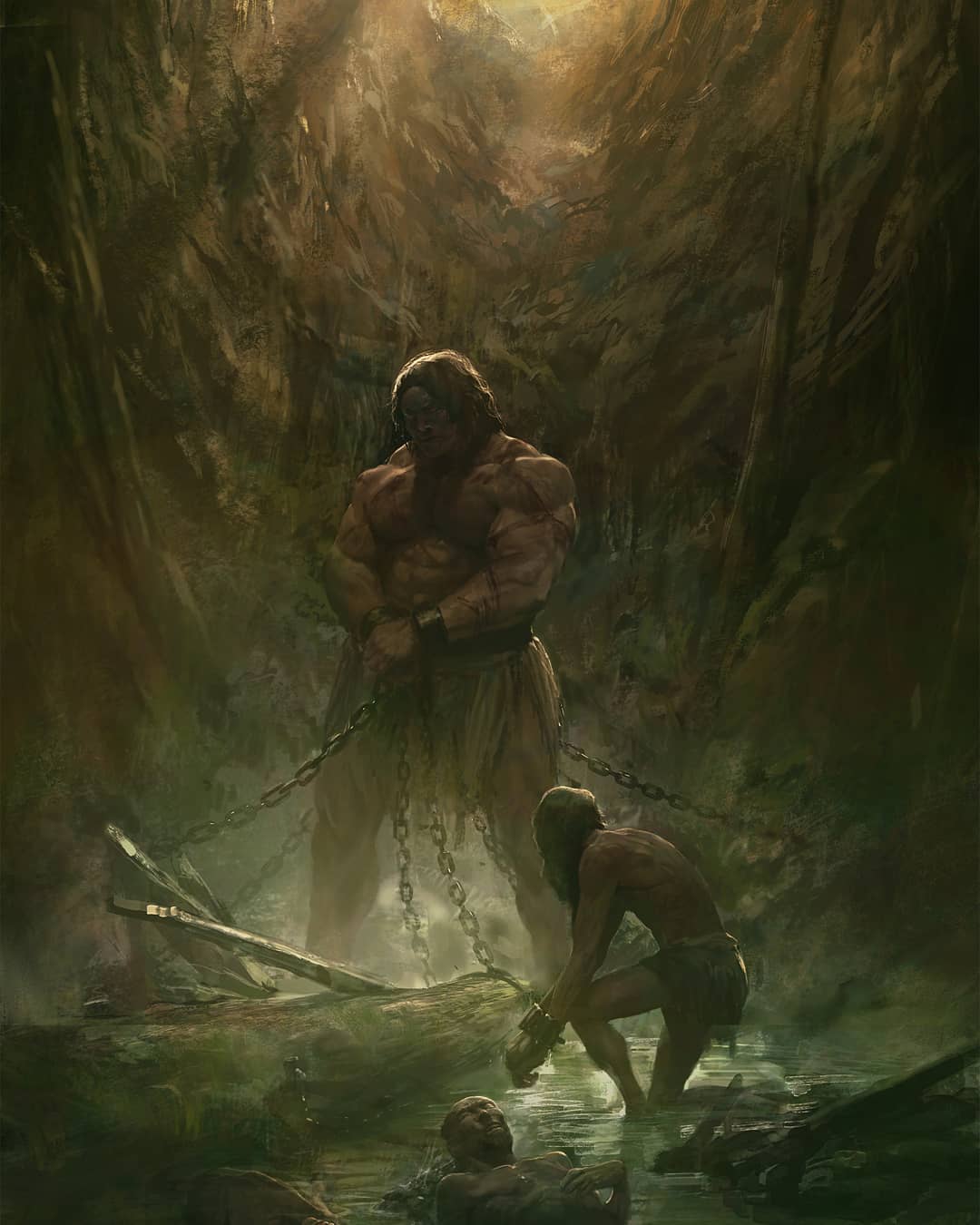 ilustracion fantastica de marc simonetti gigante encadenado