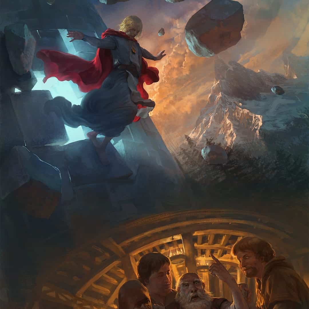 ilustracion fantastica de marc simonetti piedras volandop