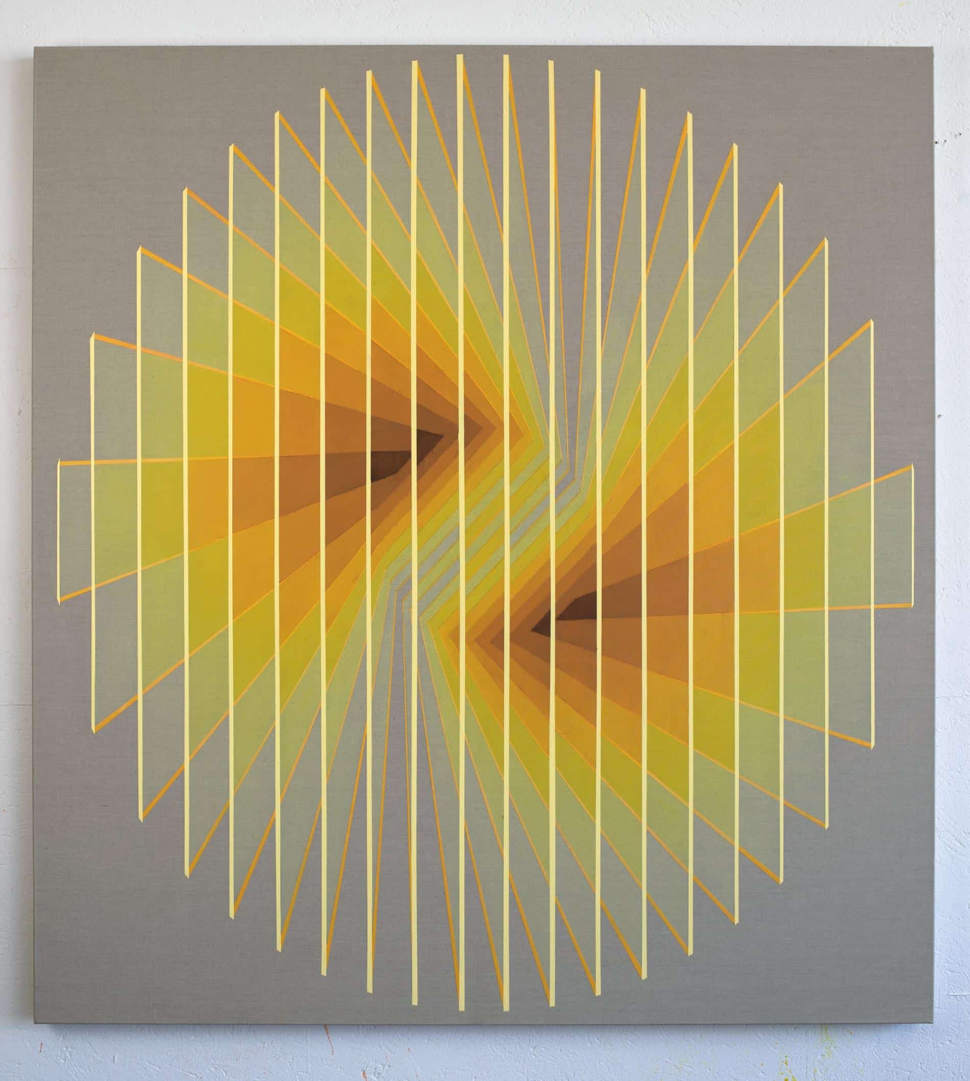 pintura matemática daniel mullen Future Monuments 43 amarillo