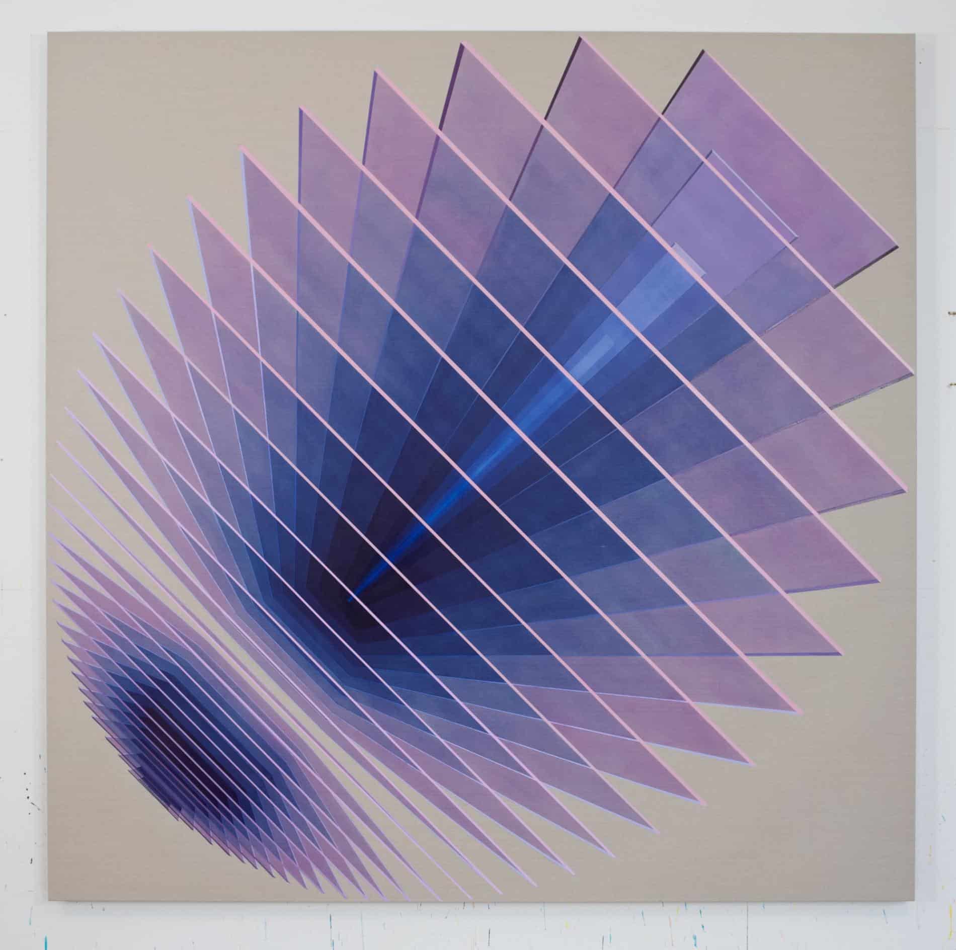 pintura matemática daniel mullen planos y angulos purpura
