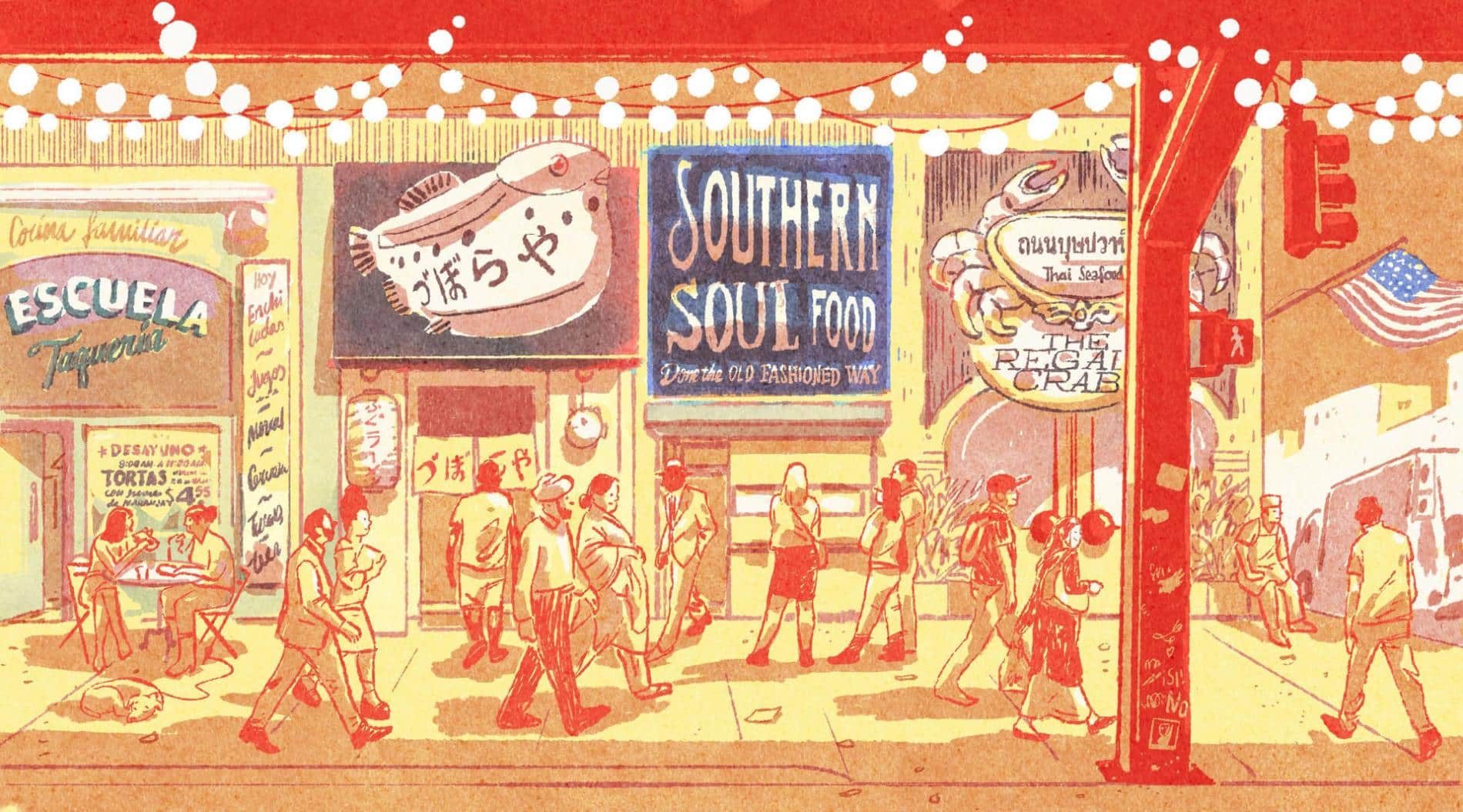 plaza tokio ilustraciones luis mendo
