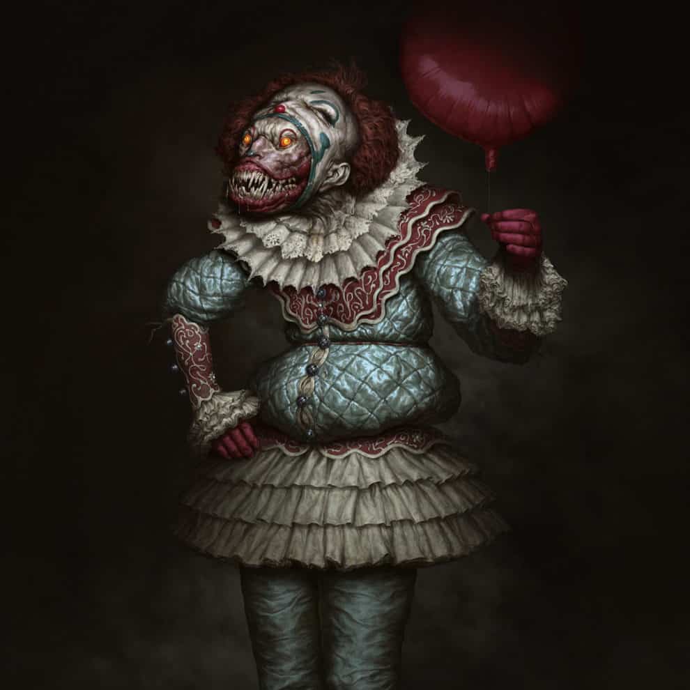 dan peacock criaturas aterradoras, eat el payaso diabolico