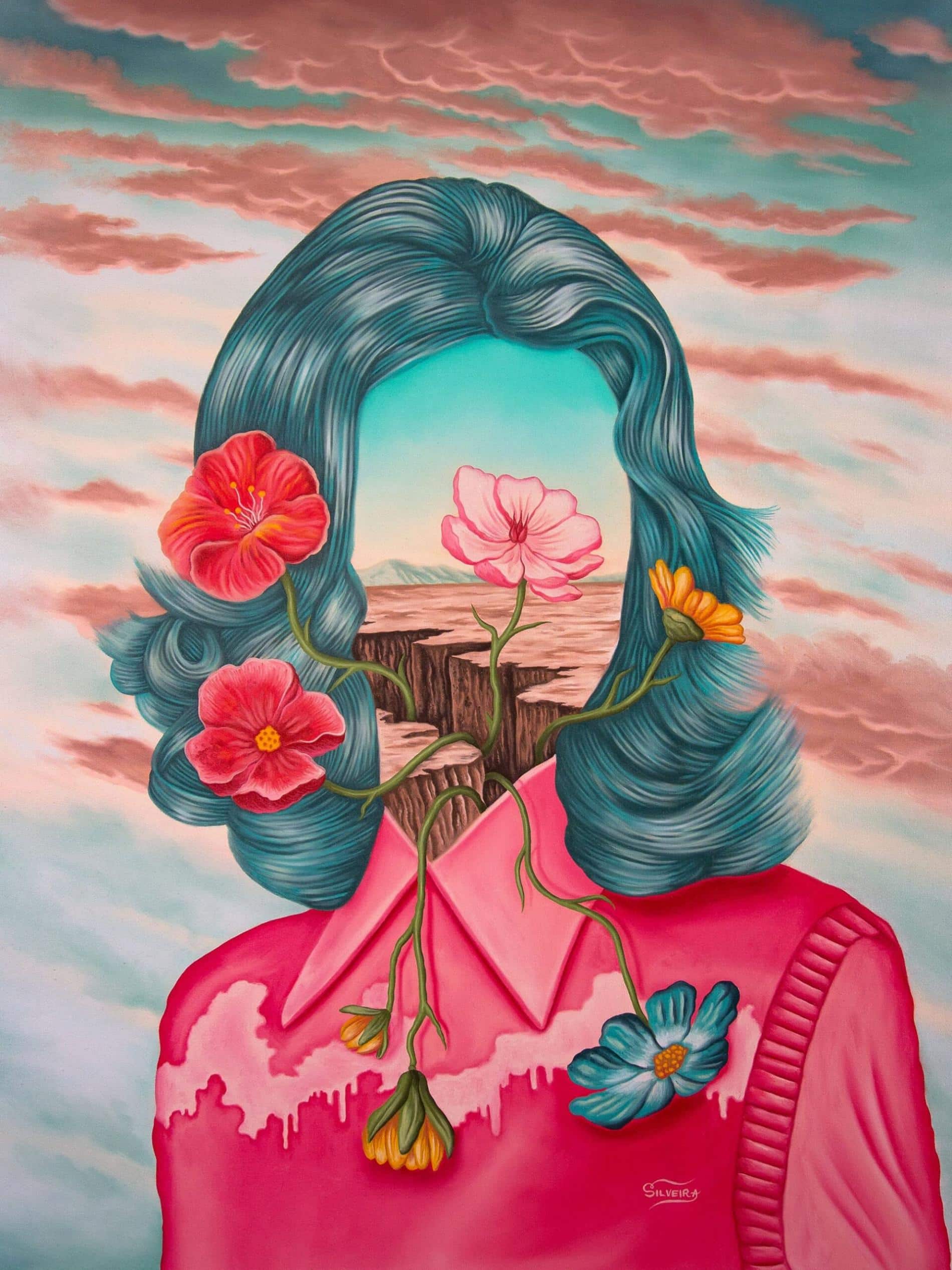 desretratos de daniel silveira, mujer tierra quebarada y flores
