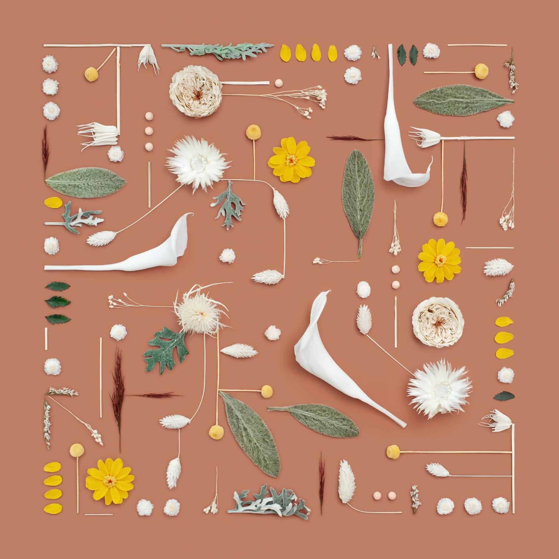 kristen meyers flat lays diseños geometricos con flores