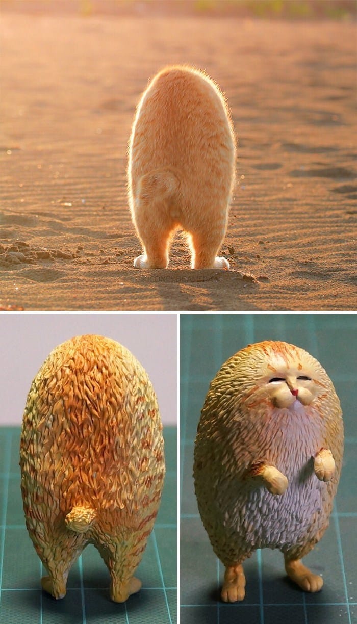 meetissai meme escultura gato amarilla