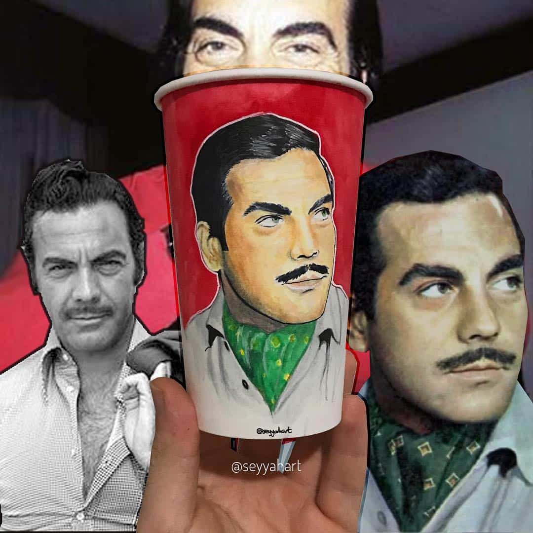 Berk Armagan artista viejero vasos de carton personajes