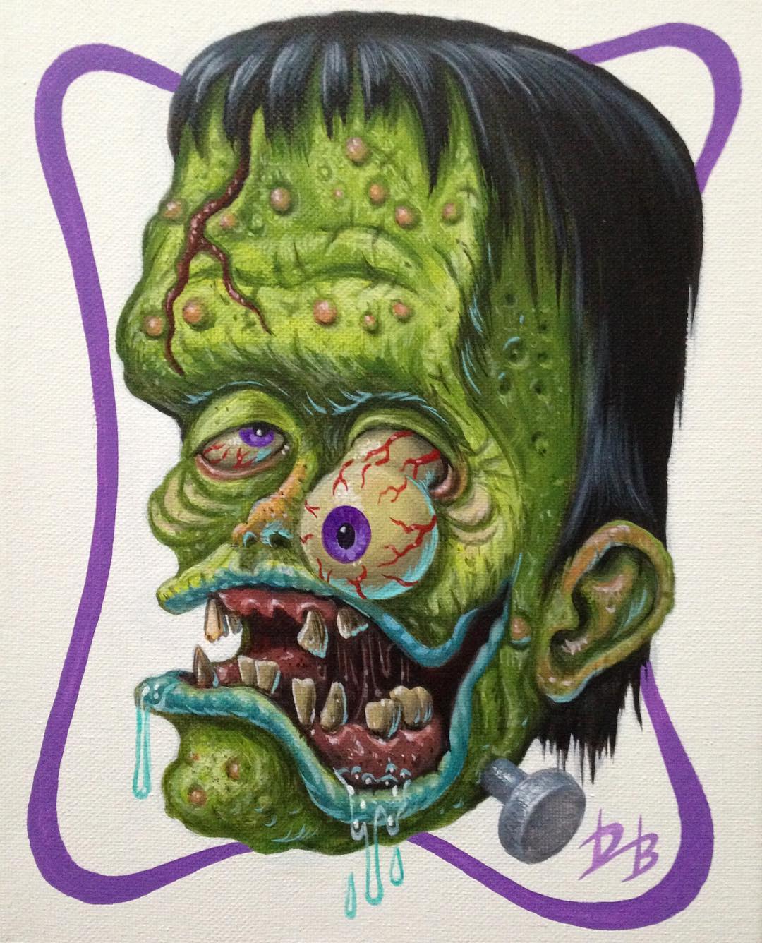 Dave Burke mostruos arte kitsch frankenstein