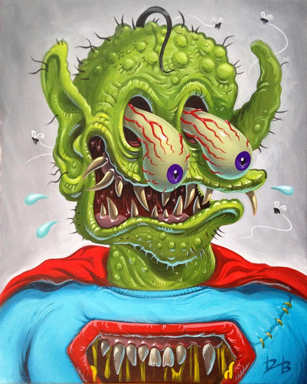 Dave Burke mostruos arte superman