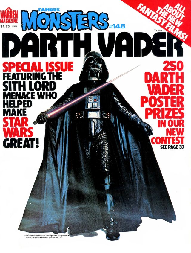 Famous Monsters of Filmland portada de revista darth vader
