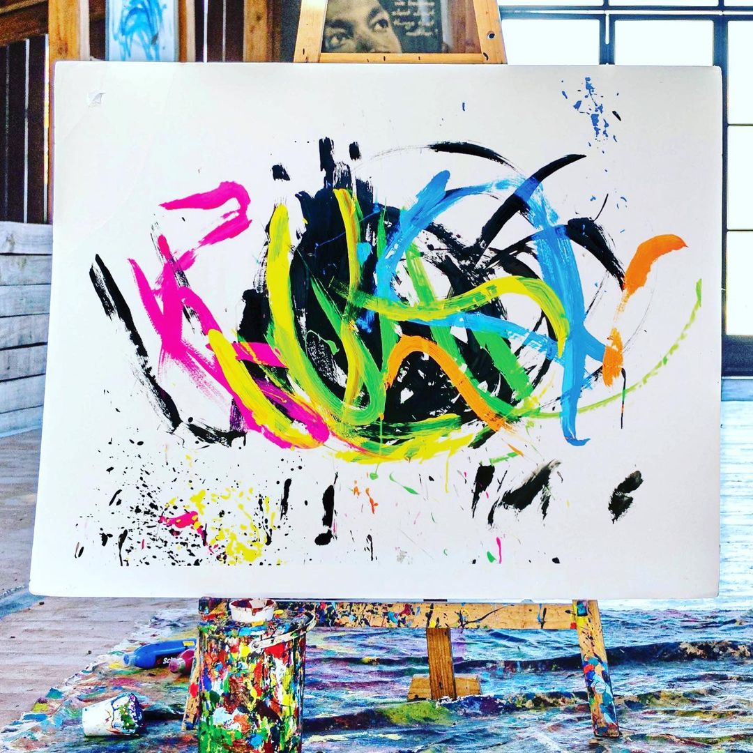 PIGGCASO ARTISTA OBRA DE ARTE ABSTRACTA COLORES