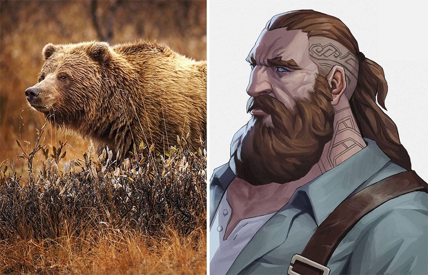 diseño de personajes nitro animales anime oso