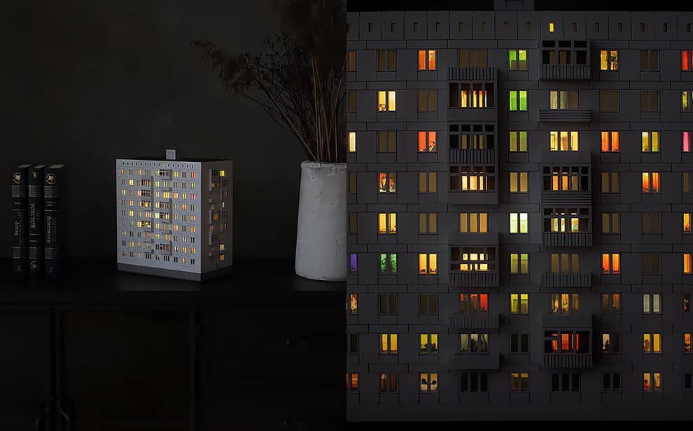 Diseño luminario inspirado en la arquitectura brutalista de rusia