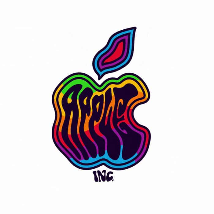 ediseño logotipo apple psicodelico kapwing studio
