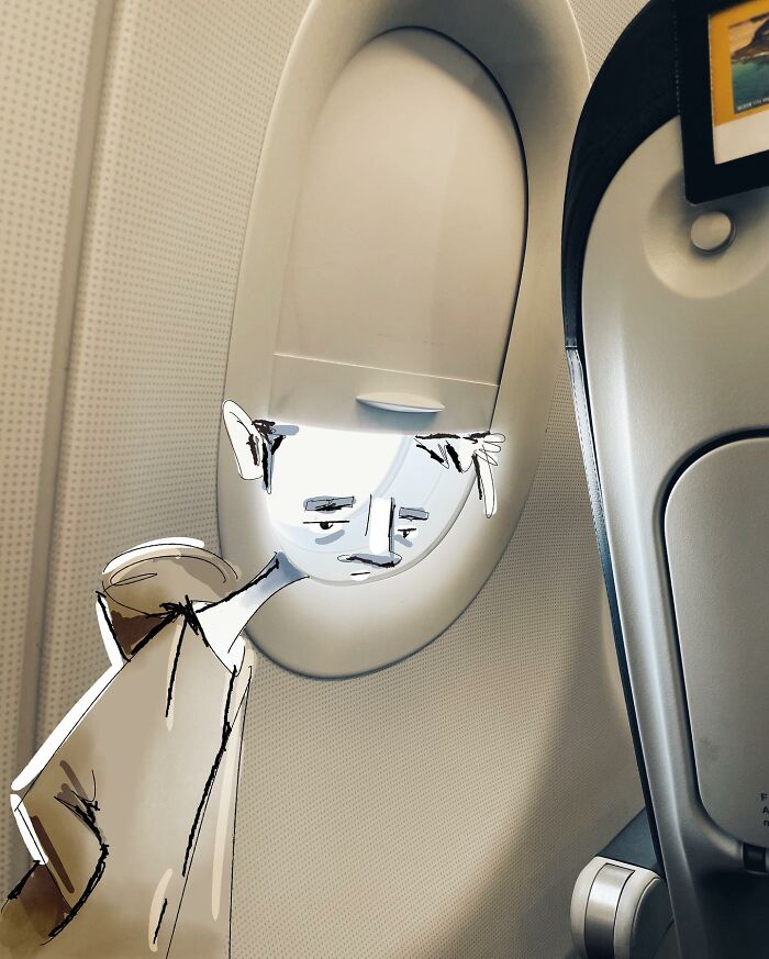 Kristián Mensa ventana de avion
