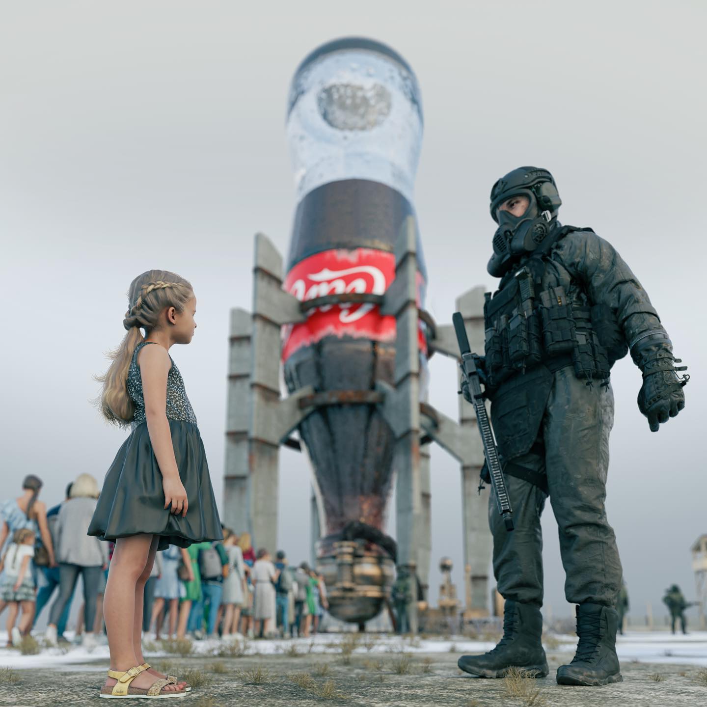 Quin Wu coca cola distopia niña