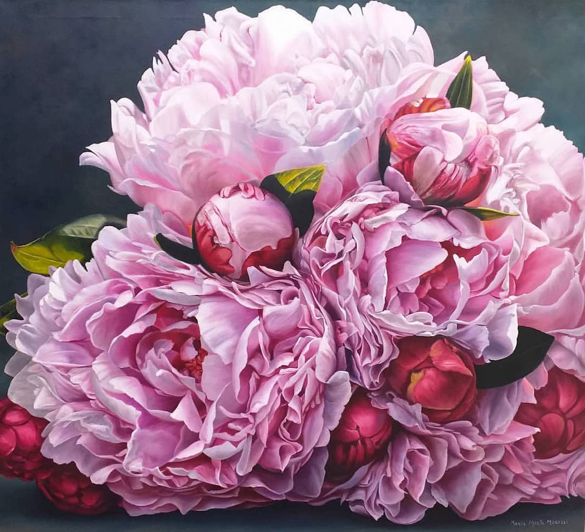maria marta morelloi oleos hiperealistas flores