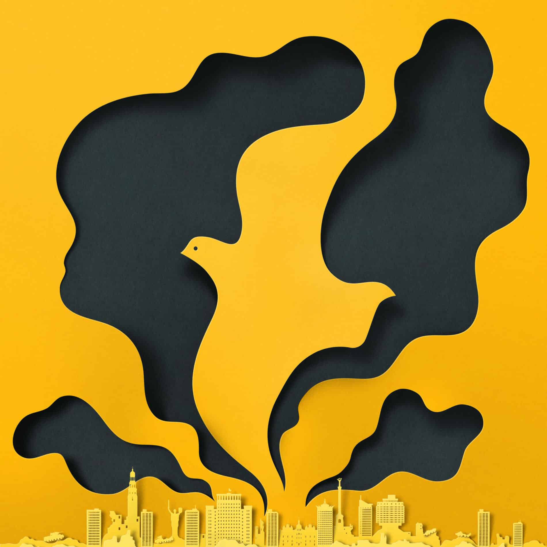 eiko ojala composiciones digotales que parecen hechas con papel ciudad