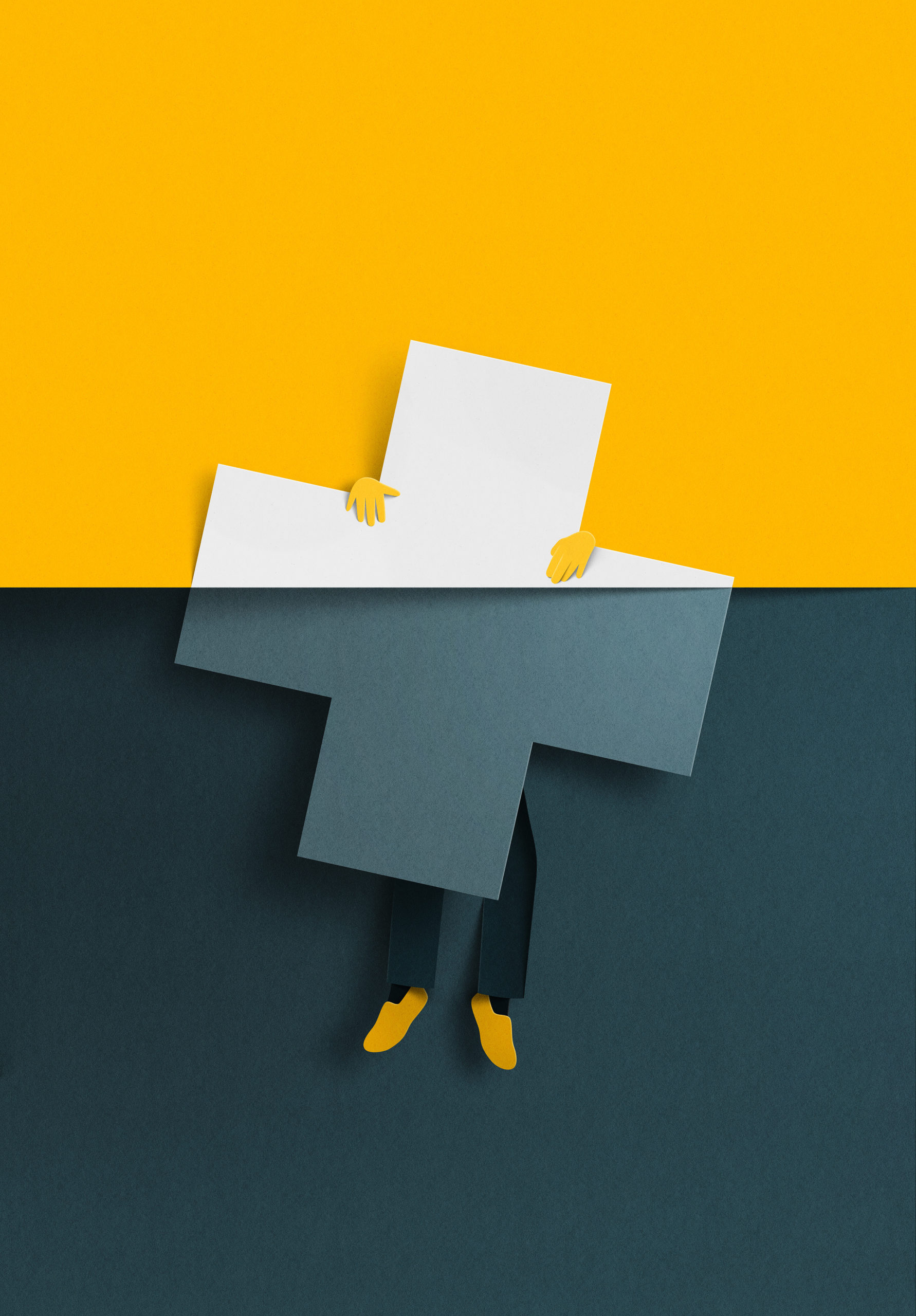 eiko ojala composiciones digotales que parecen hechas con papel cruz